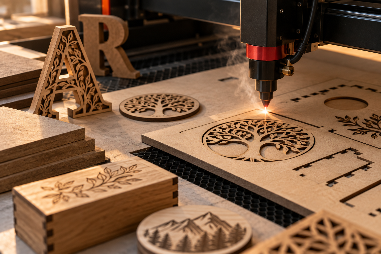 Corte y marcación láser en madera y MDF
